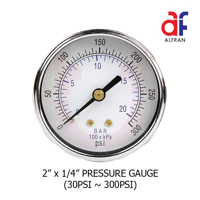 ALFRAN Pressure Gauge – 2″ X 1/4″
