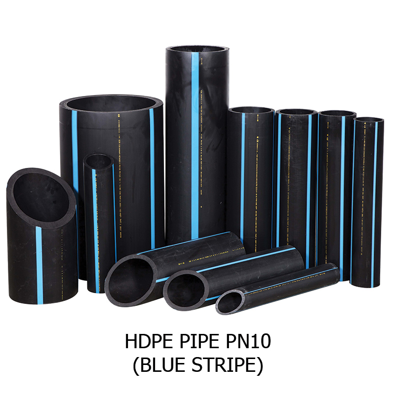 HDPE PN10 Pipe (Blue Stripe) - SYARIKAT LOGAM UNITRADE